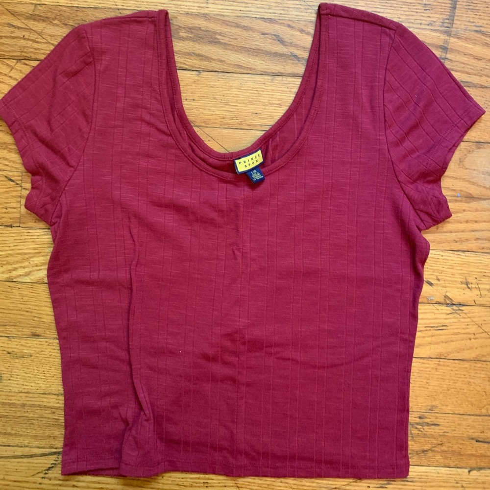 Ribbed Maroon Crop Top